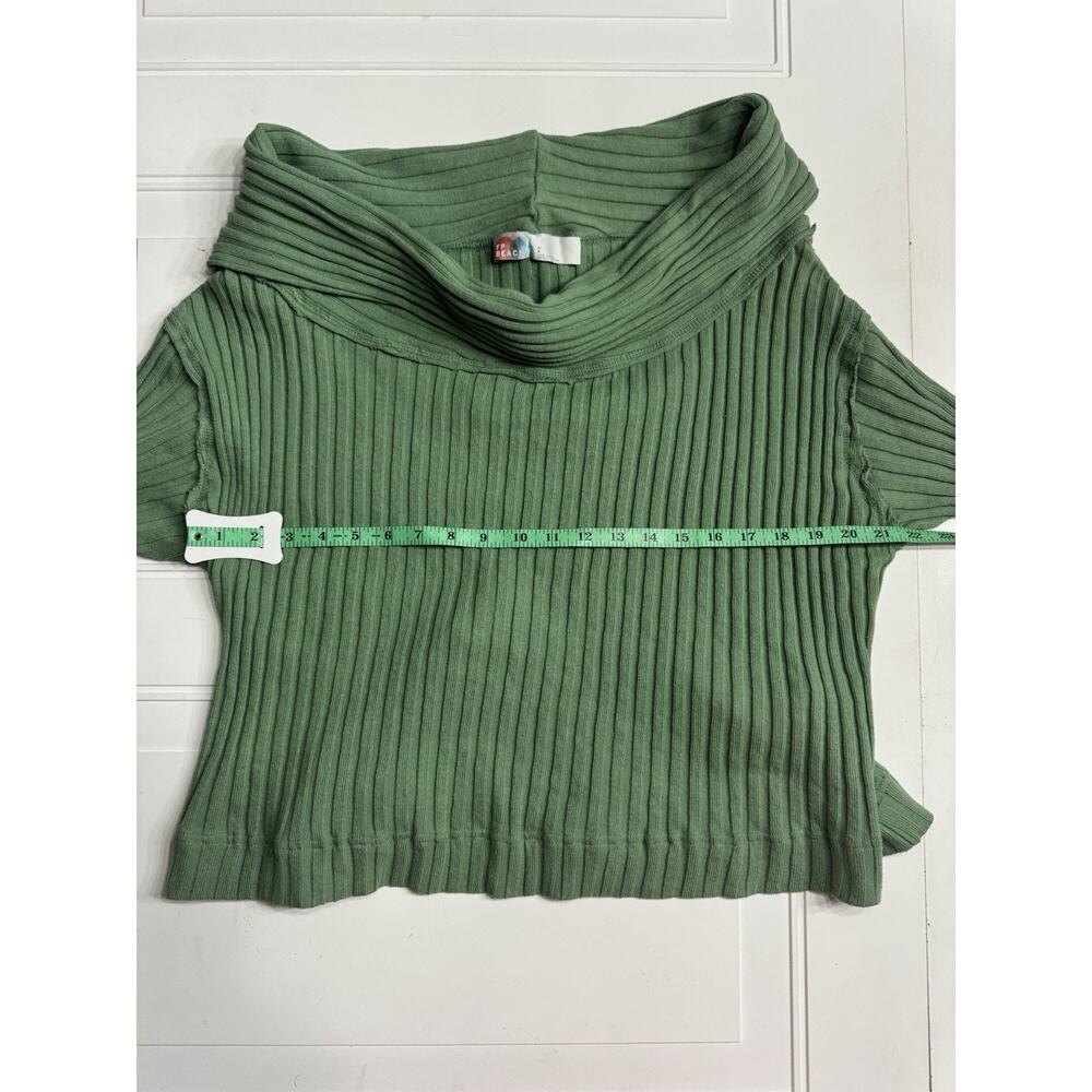 Free People FP Beach Green Slouchy Cowl Neck Long Sleeve Pullover Size Large - Picture 4 of 5